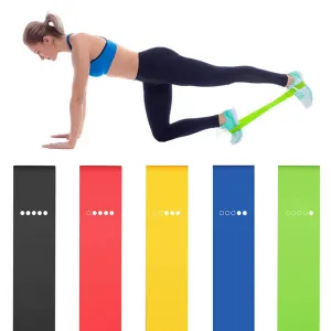 5PCS Yoga Resistance Stretching Exercise Strength Rubber Bands