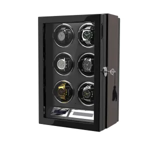 6 Watch Winder with LCD Touchscreen Remote Control Quiet Mabuchi Motors