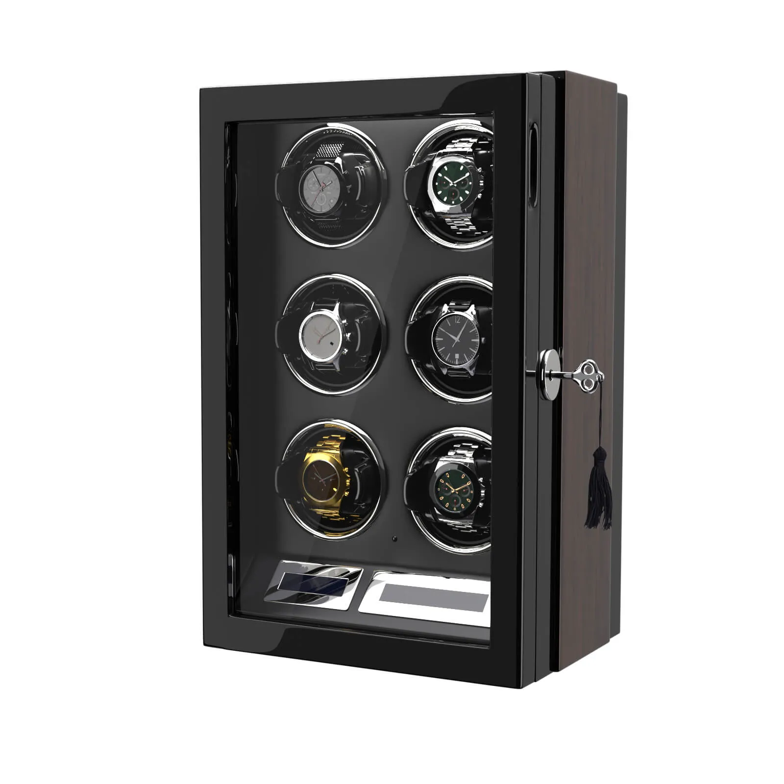 6 Watch Winder with LCD Touchscreen Remote Control Quiet Mabuchi Motors