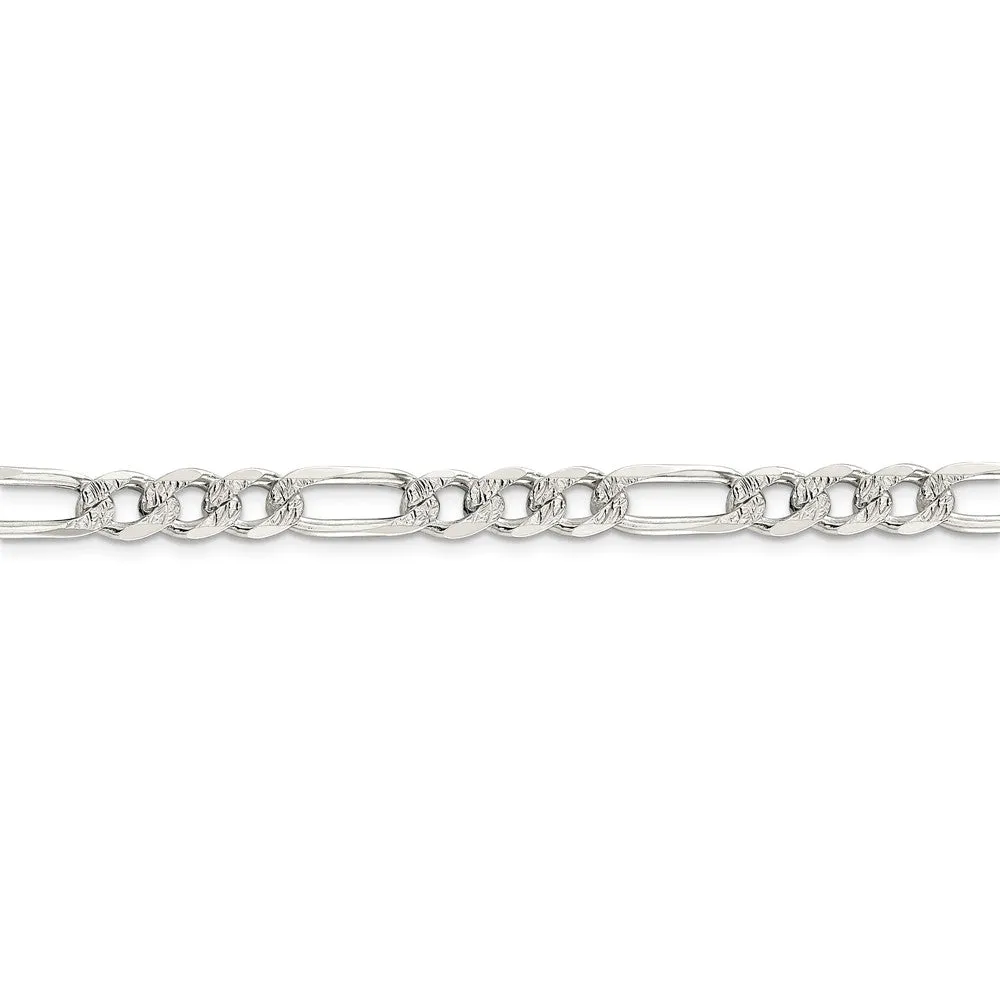 925 Solid Sterling Silver Figaro Chain Necklace| 7mm 18inch For Women