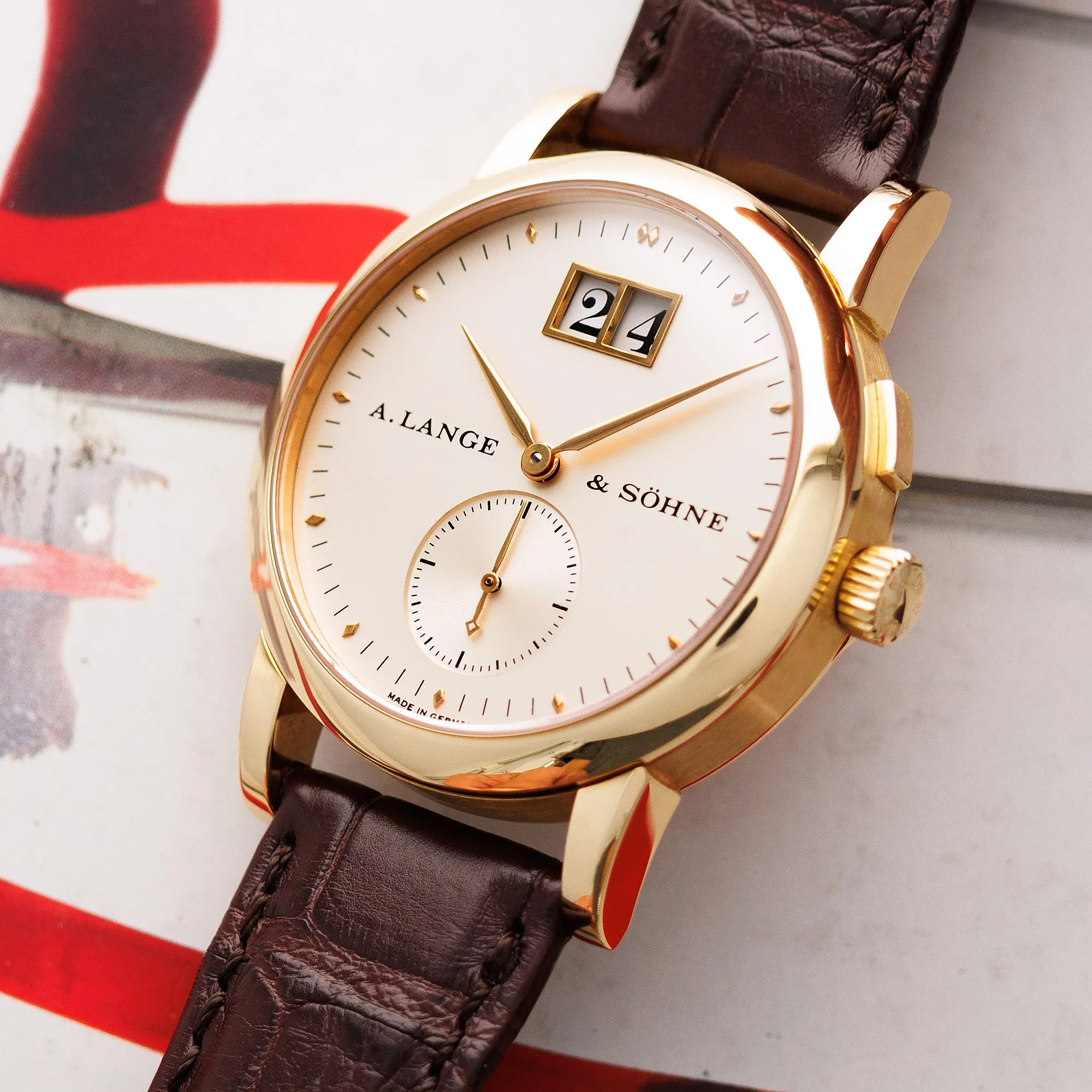 A. Lange & Sohne Yellow Gold Saxonia 1st Series Solid Back Watch Ref. 102.001