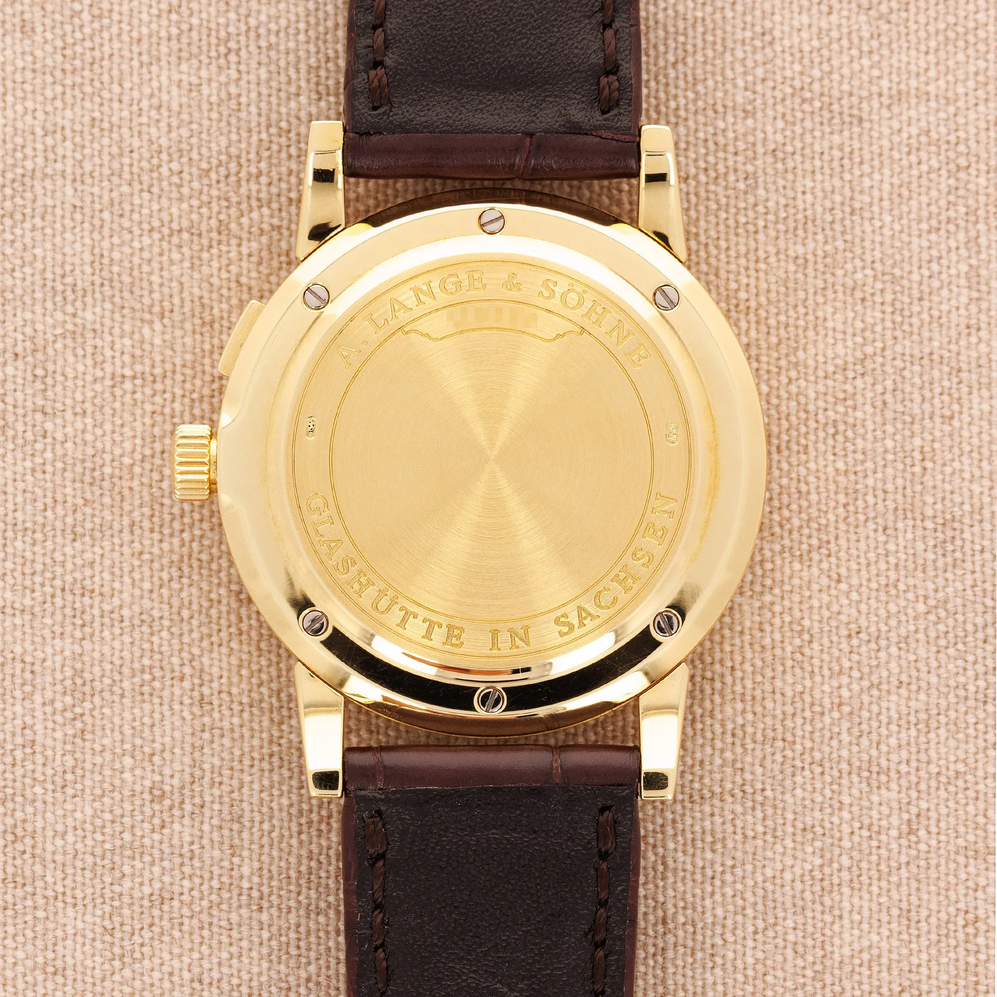 A. Lange & Sohne Yellow Gold Saxonia 1st Series Solid Back Watch Ref. 102.001