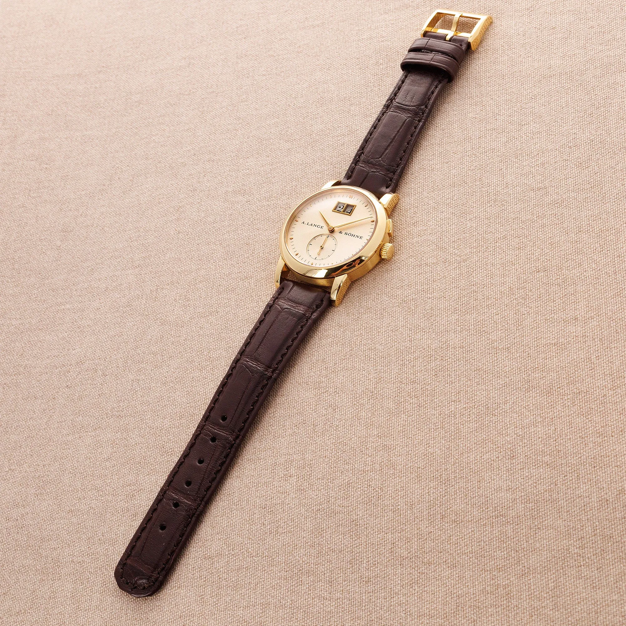 A. Lange & Sohne Yellow Gold Saxonia 1st Series Solid Back Watch Ref. 102.001