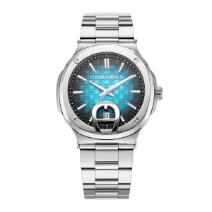 Aigner Taviano 2 Gents Turquoise Black Dial Stainless Steel Silver Watch