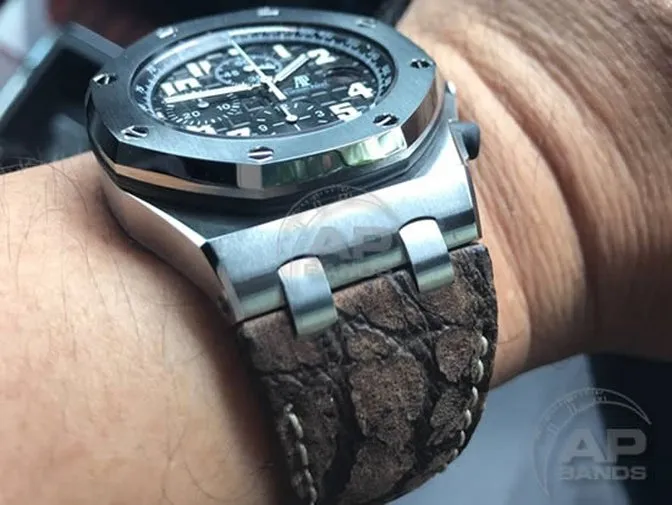 AP Bands Safari Giraffe Leather Strap For Audemars Piguet Royal Oak 15300 15202 15400 26320 26300