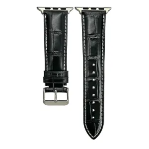 Apple Band - Leather Crocodile Grain - Black