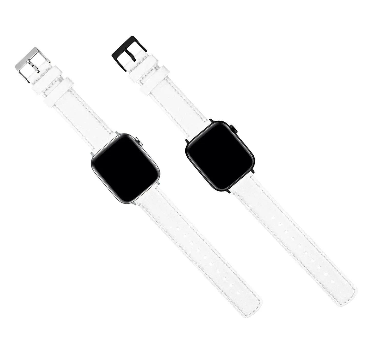 Apple Watch White Leather Stitching Watch Band