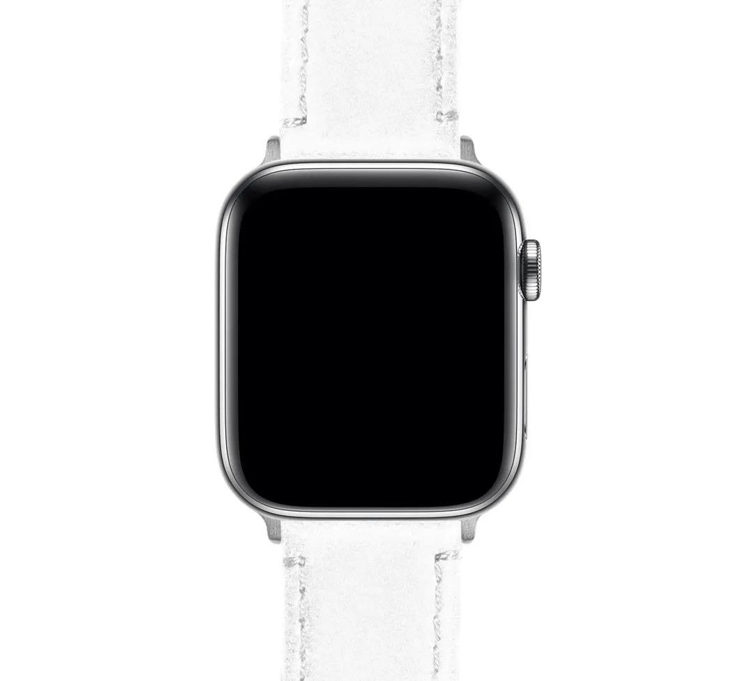 Apple Watch White Leather Stitching Watch Band