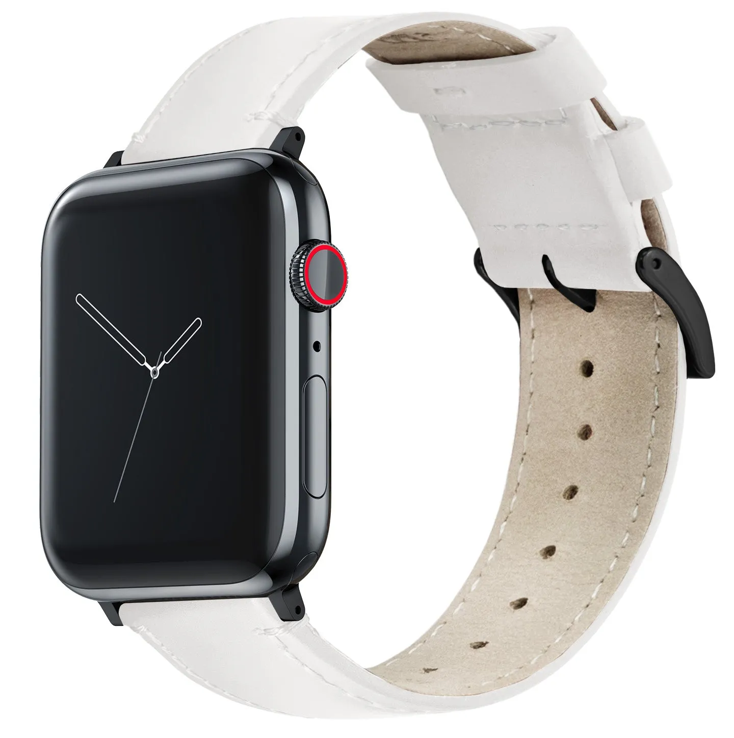 Apple Watch White Leather Stitching Watch Band