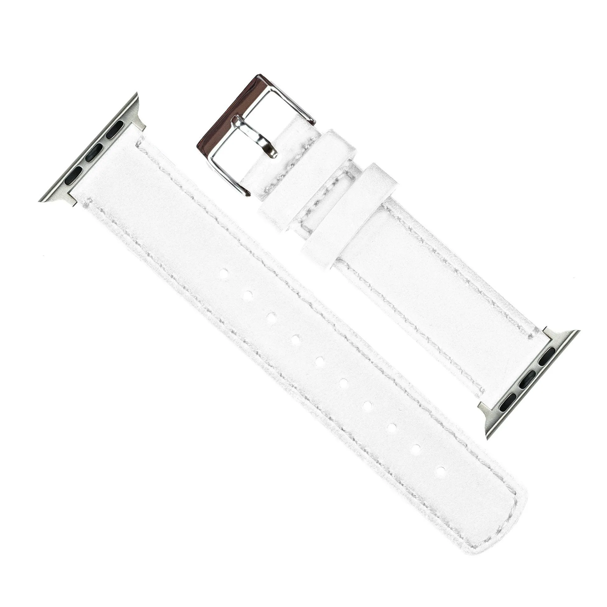 Apple Watch White Leather Stitching Watch Band
