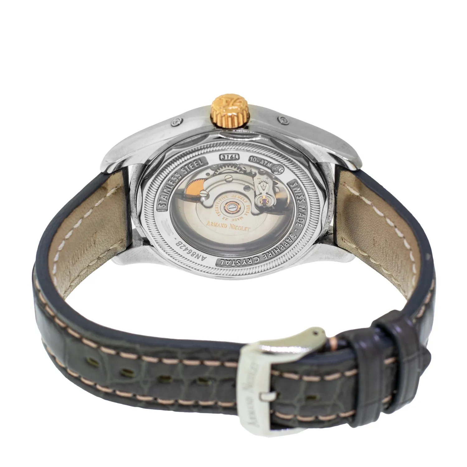 Armand Nicolet M02 Complete Calendar 43mm Stainless Steel and Rose Gold Grey Dial 8642B-GR