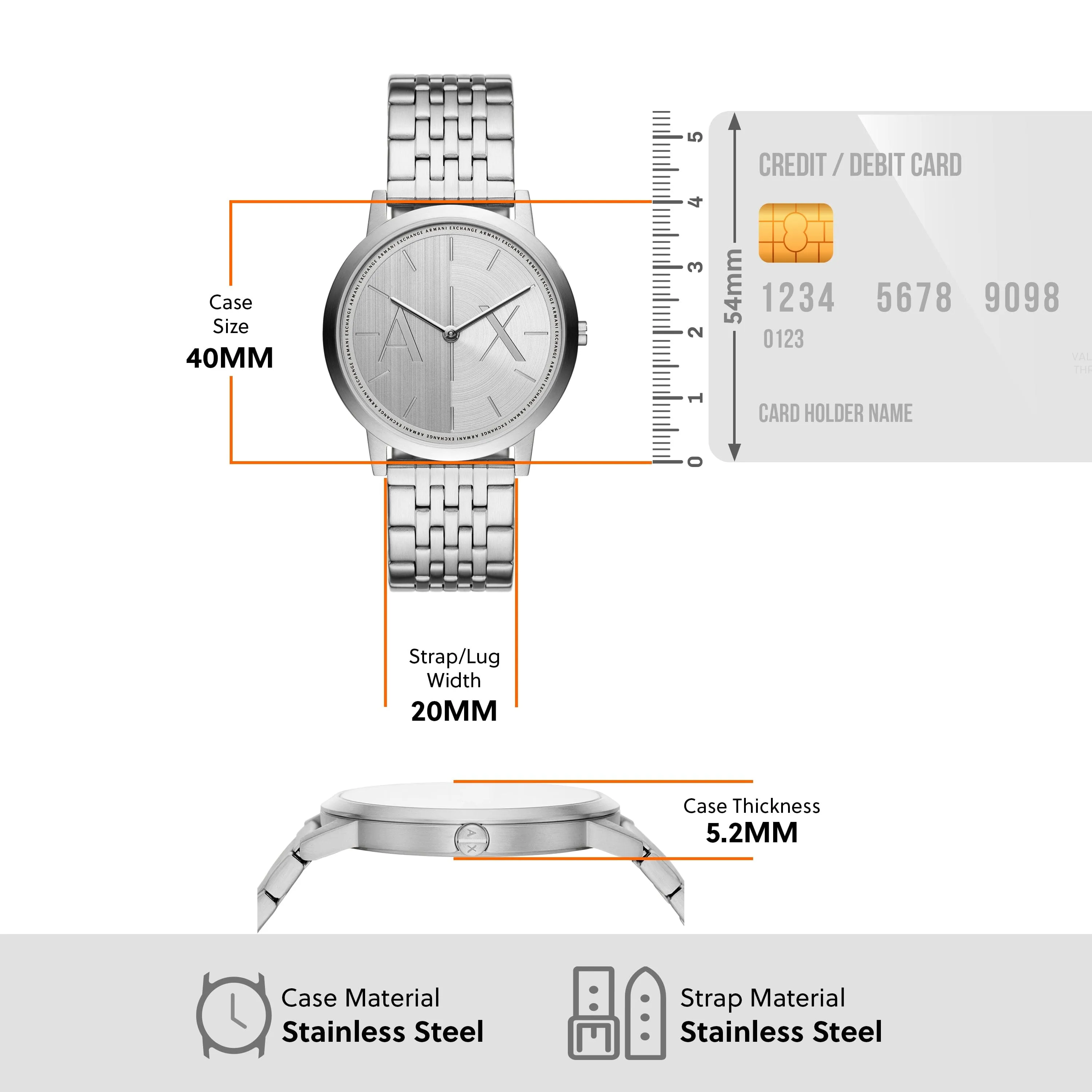 Armani Exchange Two-Hand Stainless Steel Watch AX2870