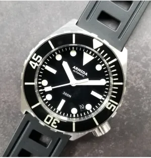 Armida A1 42mm steel black dial white hands sapphire bezel