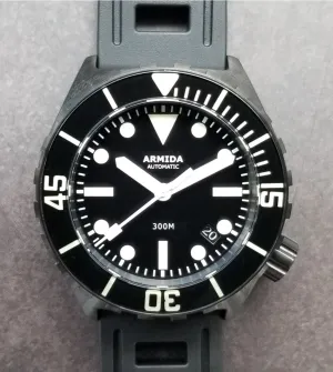Armida A1 42mm watch black dial white hands sapphire bezel