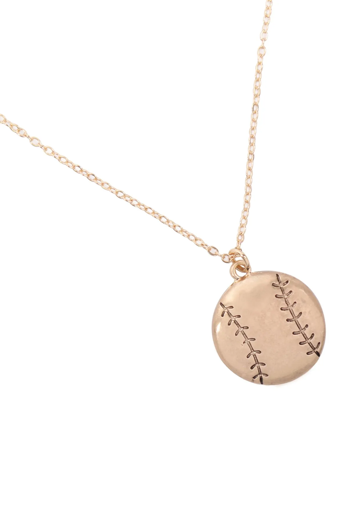 BASEBALL PENDANT W/ MESSAGE ON BACK NECKLACE