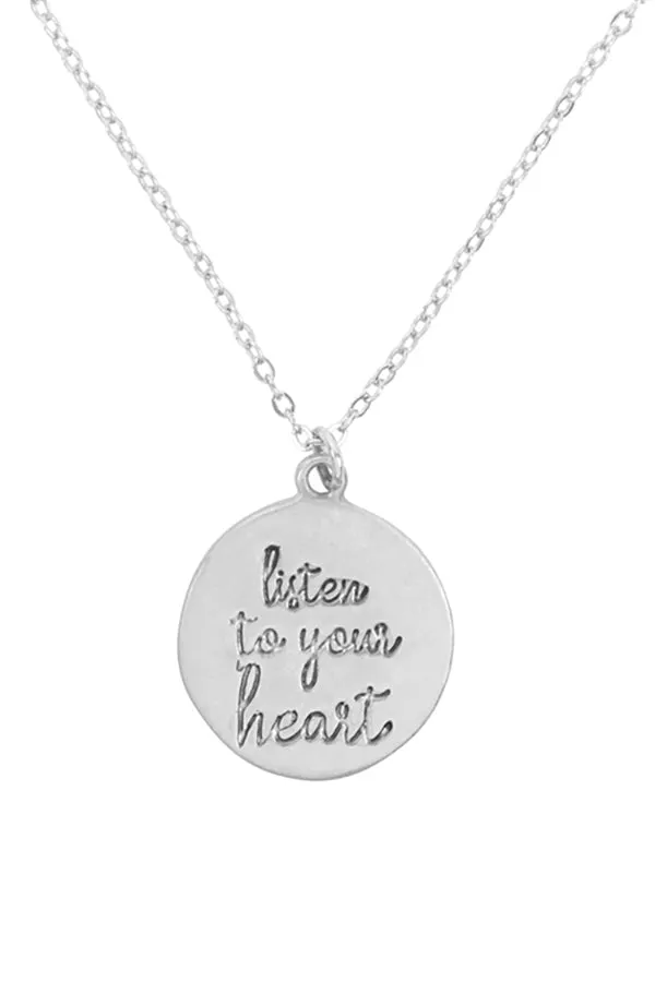 BASEBALL PENDANT W/ MESSAGE ON BACK NECKLACE