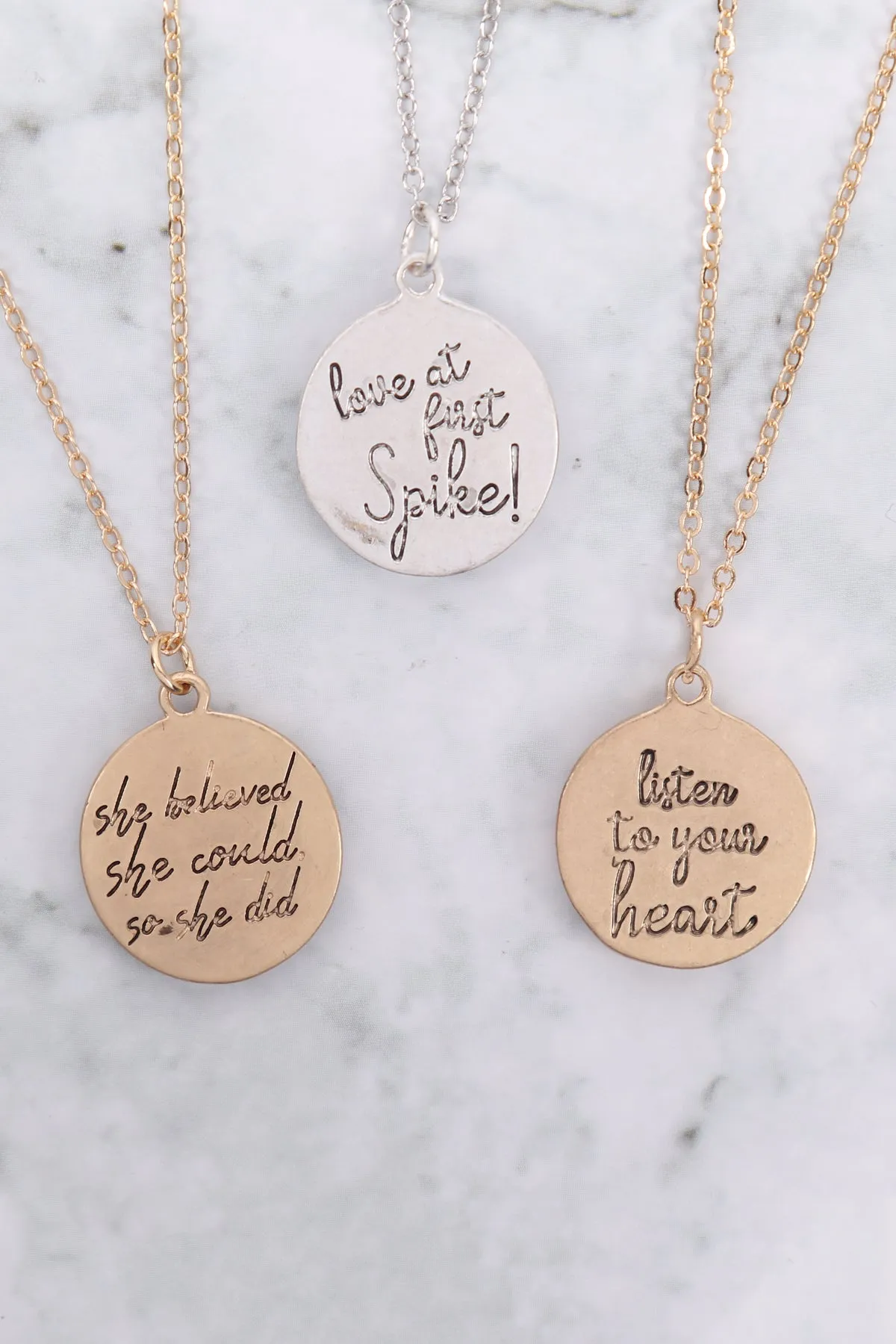BASEBALL PENDANT W/ MESSAGE ON BACK NECKLACE