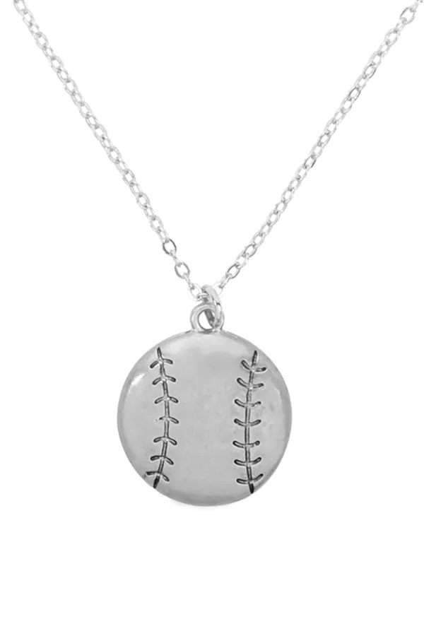 BASEBALL PENDANT W/ MESSAGE ON BACK NECKLACE