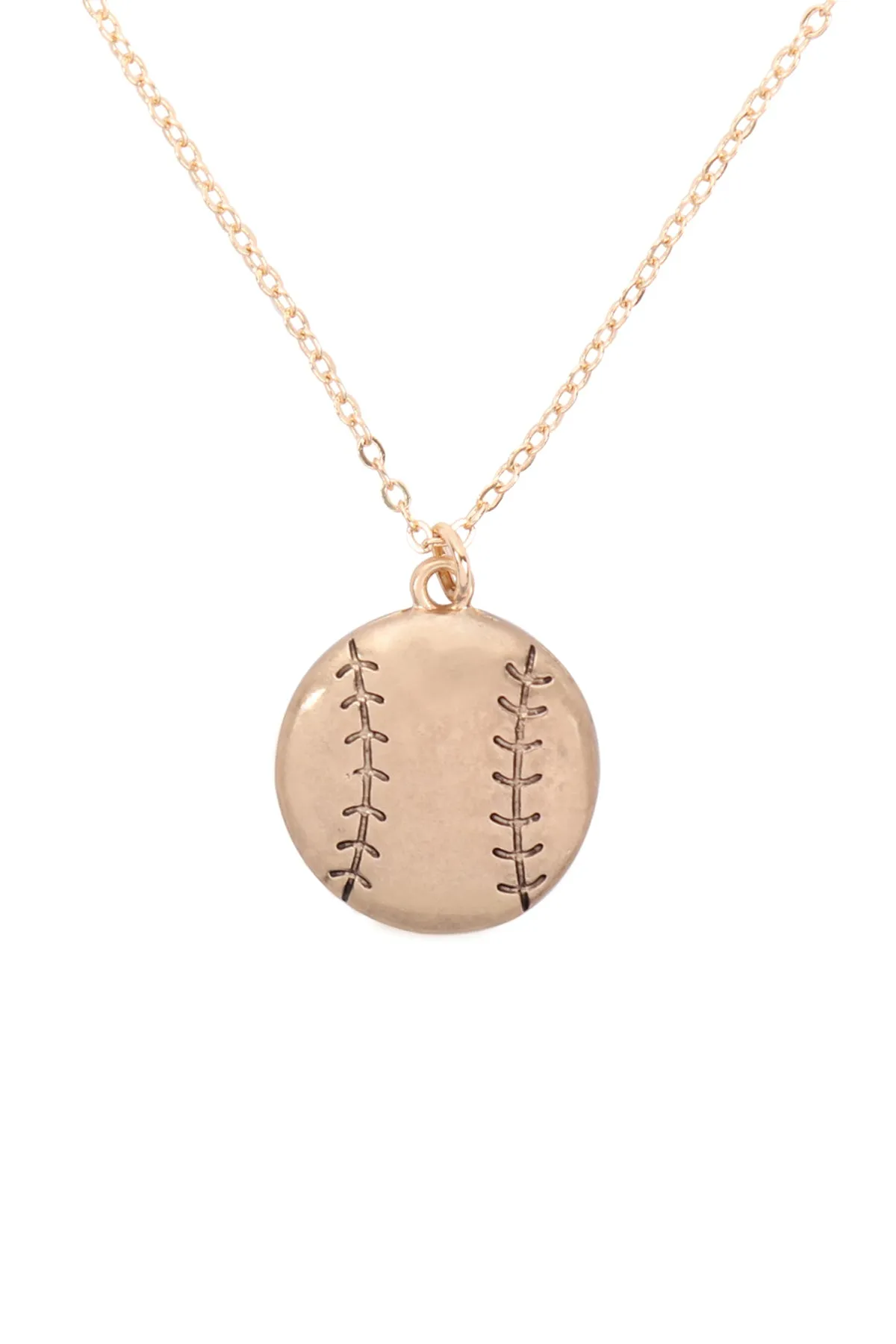 BASEBALL PENDANT W/ MESSAGE ON BACK NECKLACE