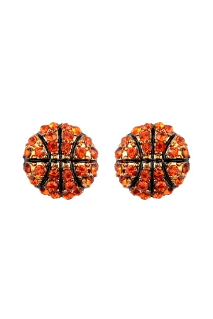 BASKETBALL FASHION SPORTS RHINESTONE EARRINGS - STYLE 2