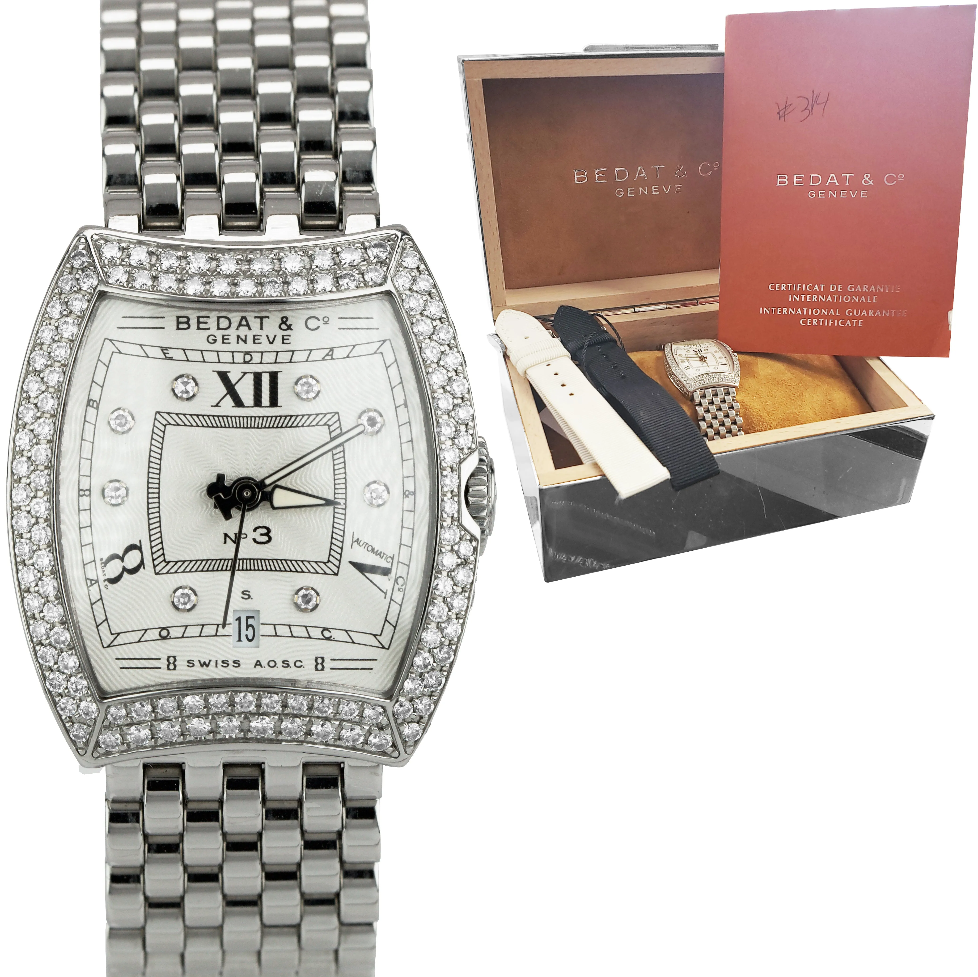 Bedat & Co No. 3 Stainless Steel Diamond Automatic 27.5mm Watch 314 314.051.109