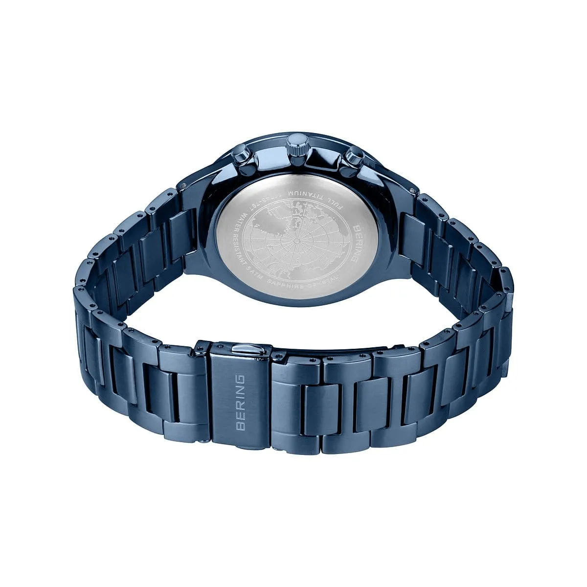 BERING Titan Chrono 43mm Brushed Blue Steel Men's 11743-797