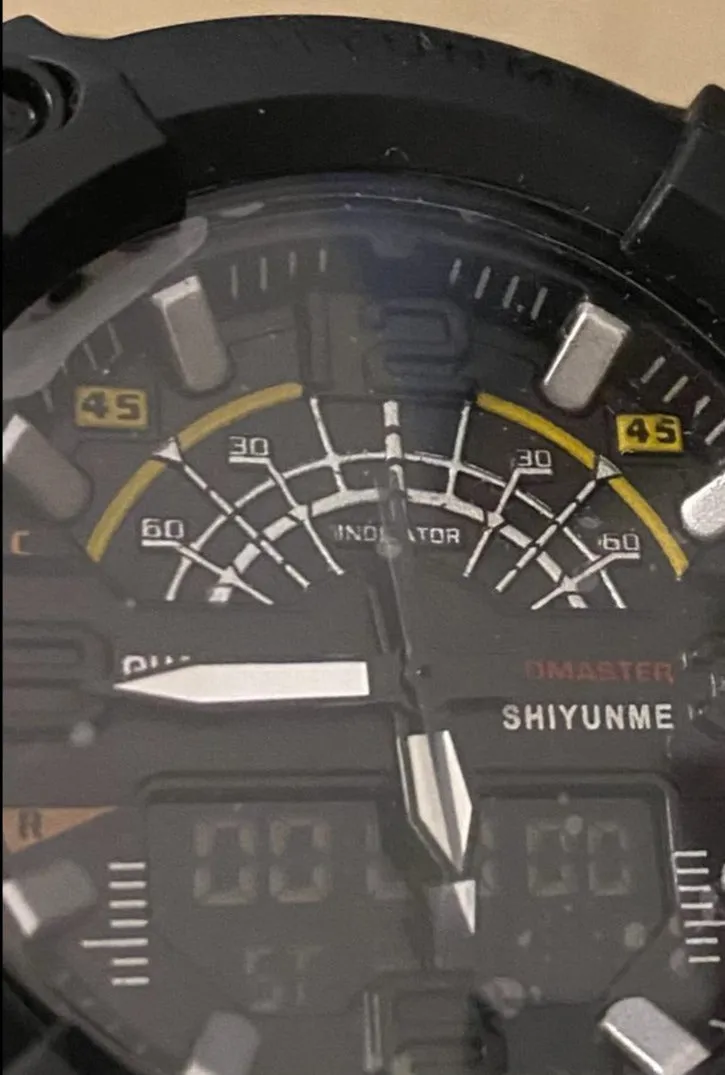 Big Digital Sports watch with stopwatch, Alarm,  Full date function 60mm and Anchor style bracelet set