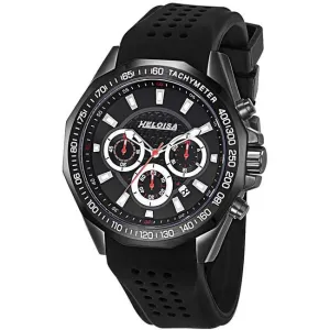 Black Rubber with Black Dial Sport Chronos Watch  For Men - Heloisa 76120291
