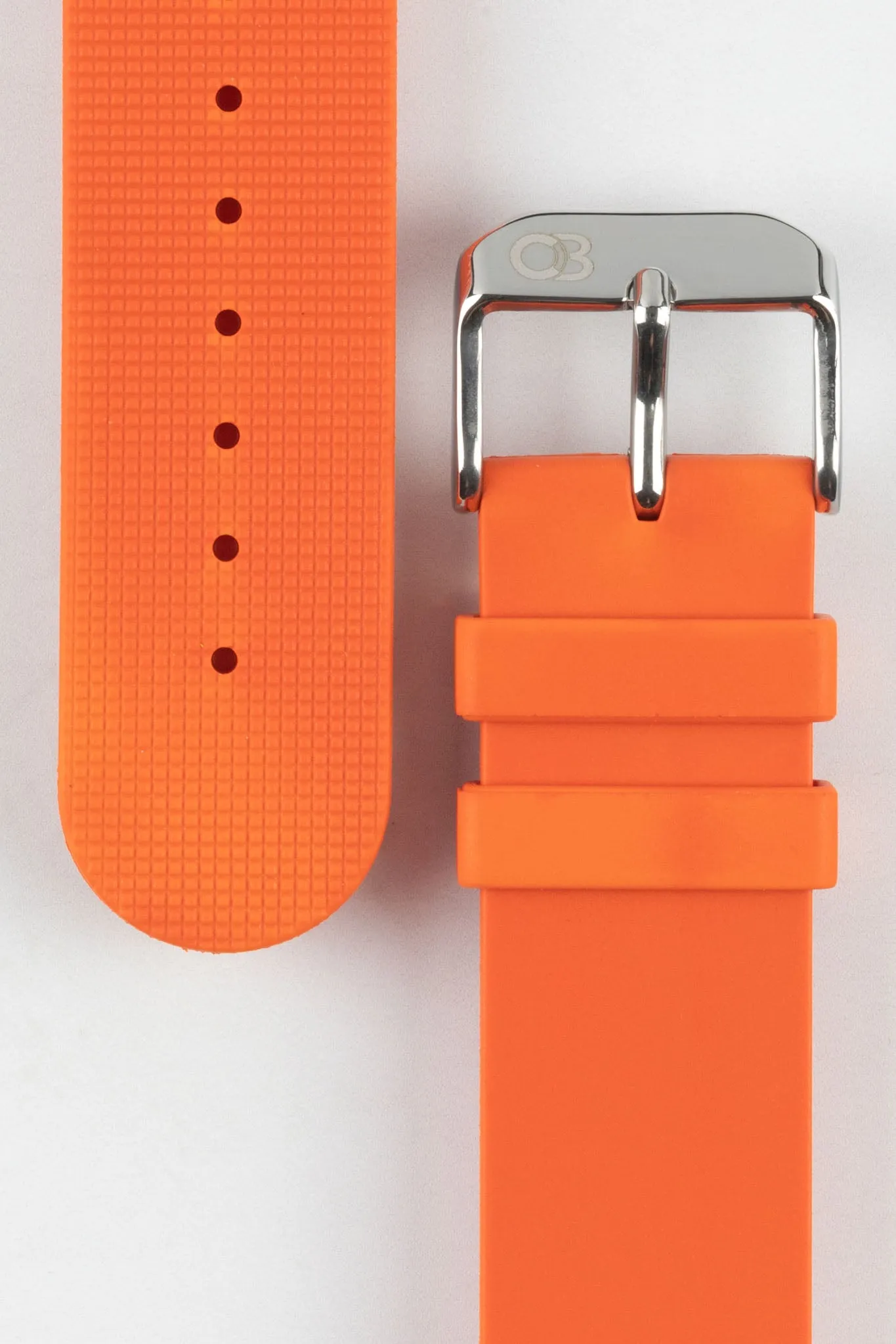 Bonetto Cinturini 270 Self-Punch Rubber Watch Strap in ORANGE
