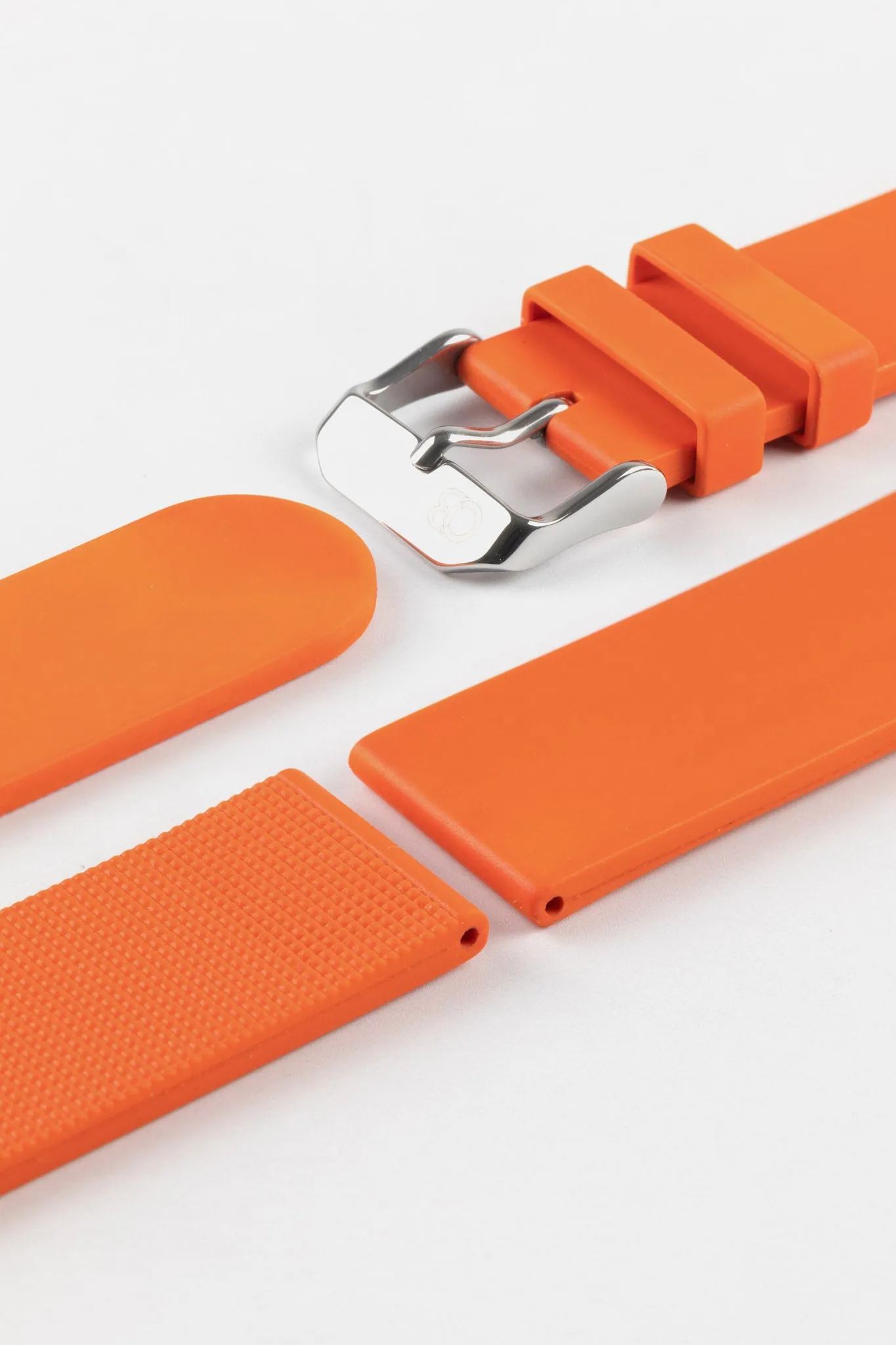 Bonetto Cinturini 270 Self-Punch Rubber Watch Strap in ORANGE