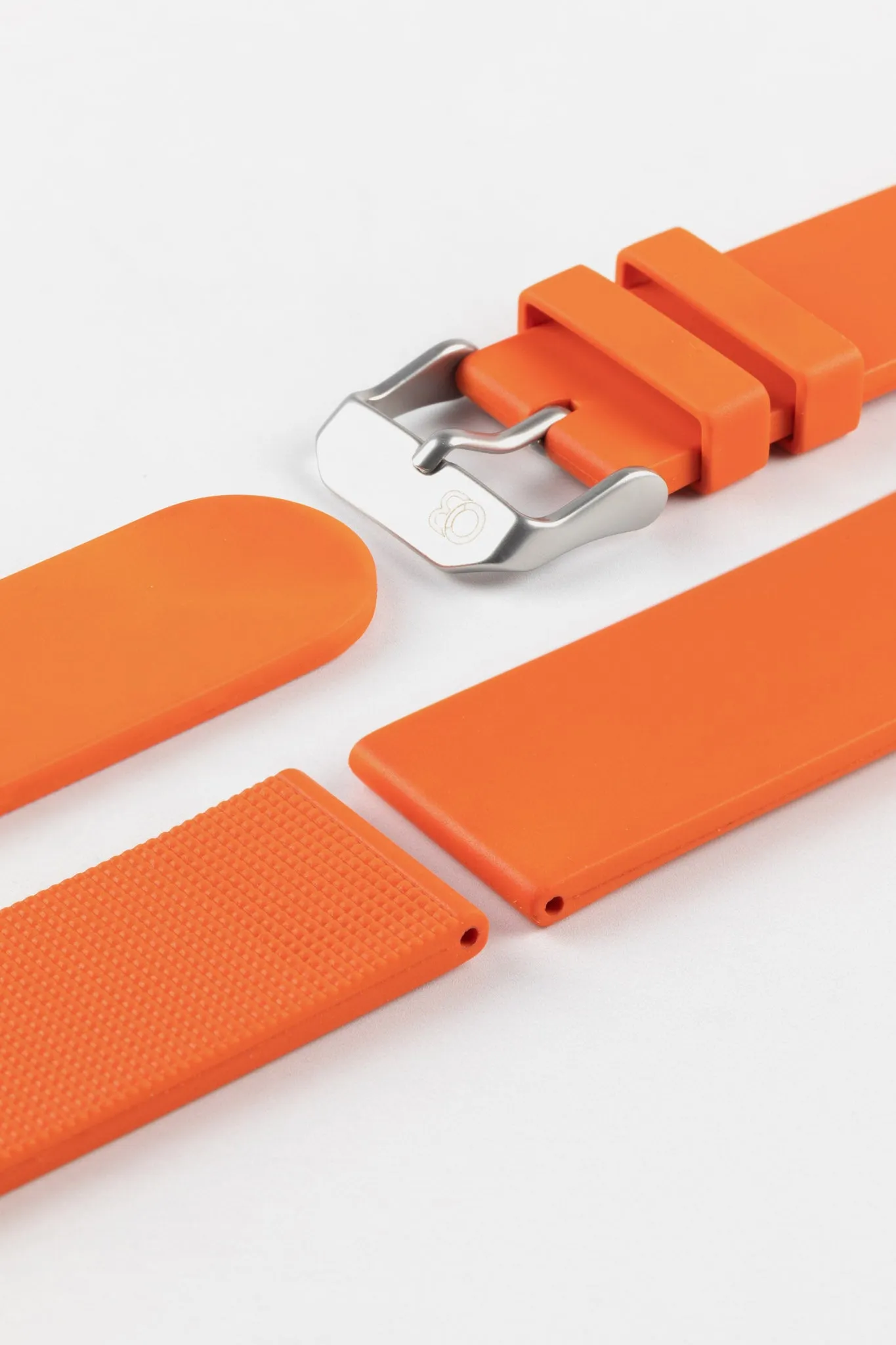 Bonetto Cinturini 270 Self-Punch Rubber Watch Strap in ORANGE