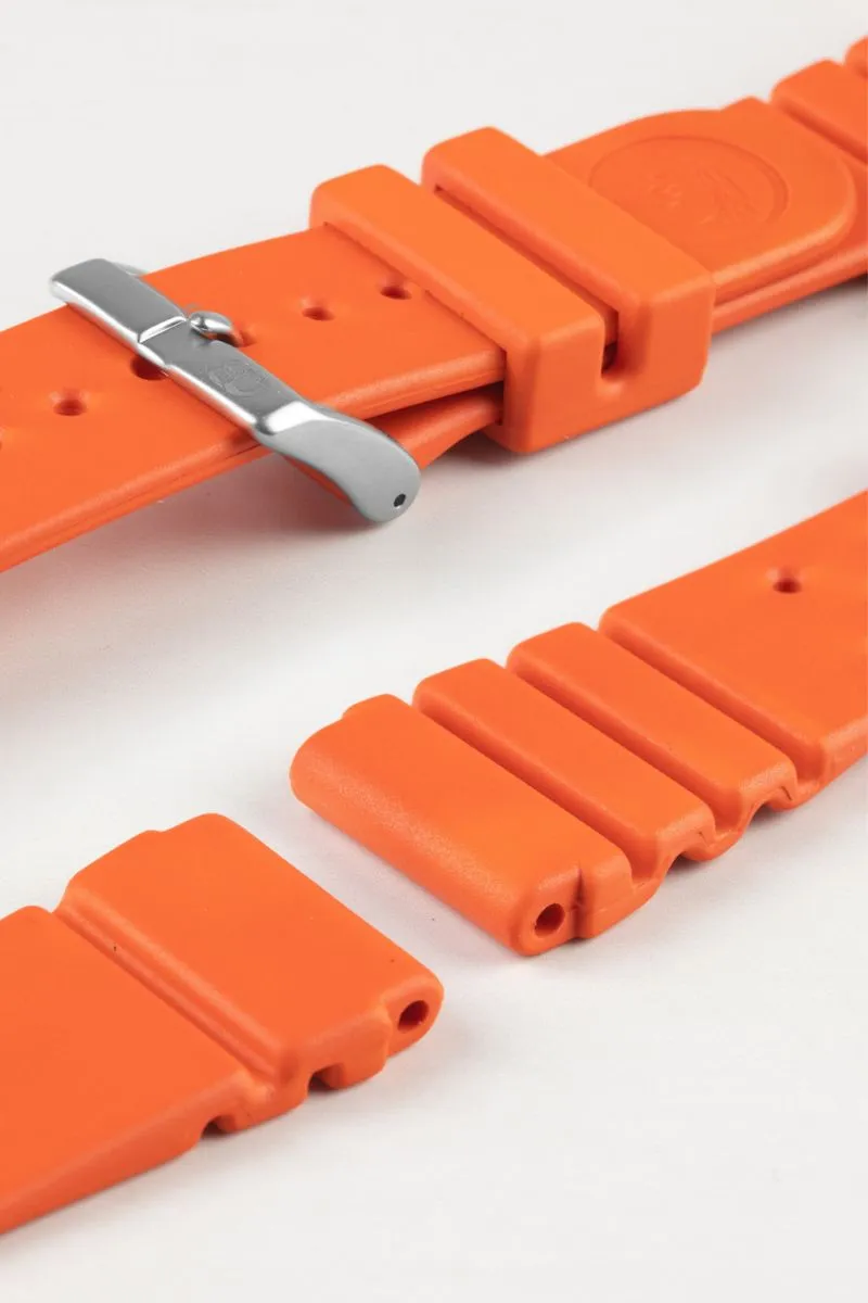 Bonetto Cinturini 284 Premium Rubber Sports Watch Strap in FADED ORANGE