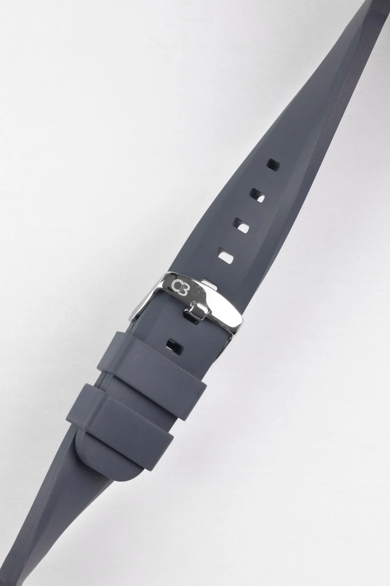 Bonetto Cinturini 317 Premium Rubber Watch Strap in DARK GREY