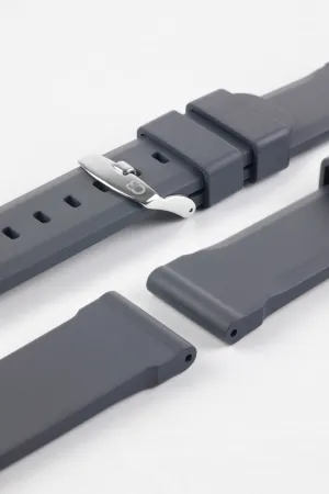 Bonetto Cinturini 317 Premium Rubber Watch Strap in DARK GREY