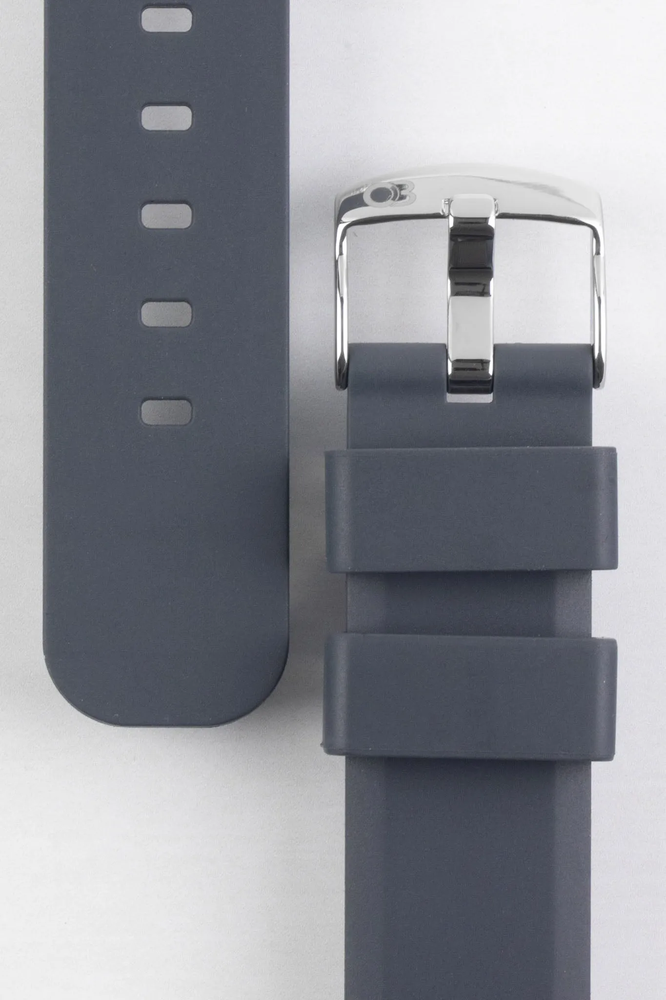 Bonetto Cinturini 317 Premium Rubber Watch Strap in DARK GREY