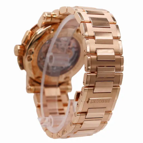 Breguet Men's Marine II Tourbillon Rose Gold 42mm Grey Chronograph Tourbillon Dial Watch Ref# 5837BR/92/RM0