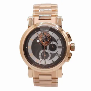 Breguet Men's Marine II Tourbillon Rose Gold 42mm Grey Chronograph Tourbillon Dial Watch Ref# 5837BR/92/RM0
