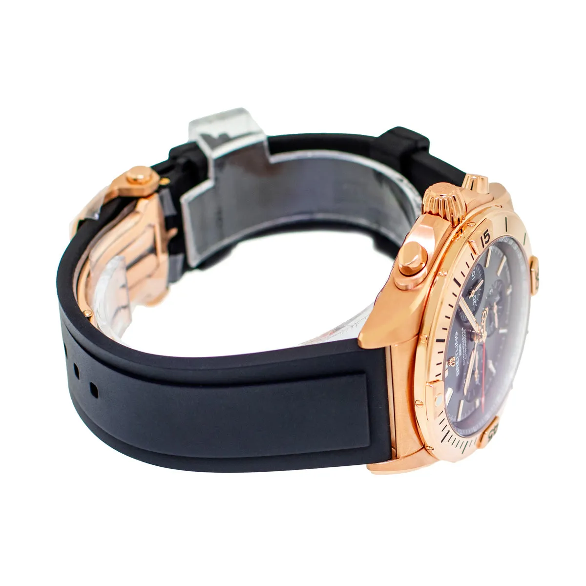 Breitling Chronomat B01 Chronograph 42mm Rose Gold Anthracite Dial Black Rubber Strap RB0134101B1S1
