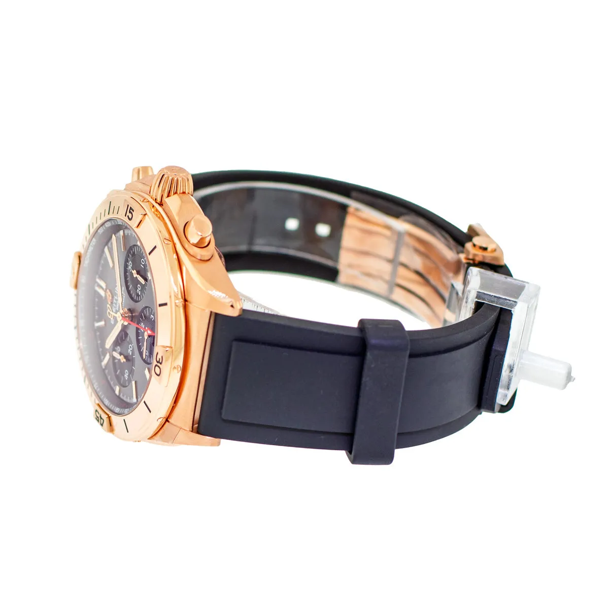 Breitling Chronomat B01 Chronograph 42mm Rose Gold Anthracite Dial Black Rubber Strap RB0134101B1S1