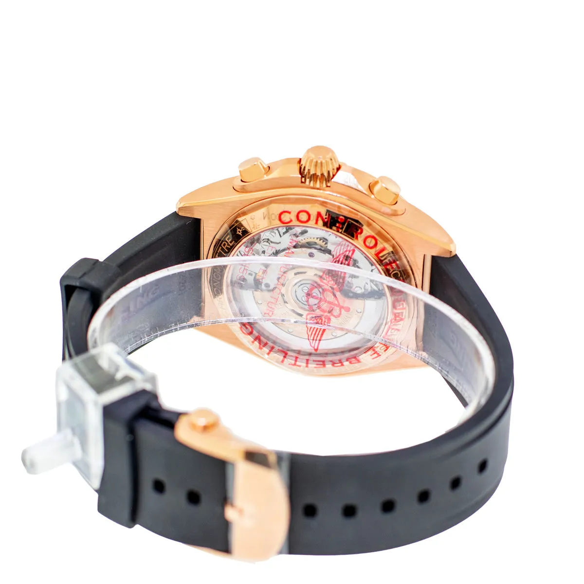 Breitling Chronomat B01 Chronograph 42mm Rose Gold Anthracite Dial Black Rubber Strap RB0134101B1S1