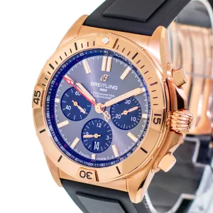 Breitling Chronomat B01 Chronograph 42mm Rose Gold Anthracite Dial Black Rubber Strap RB0134101B1S1
