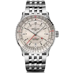 Breitling Navitimer Automatic GMT 41 Watch with Ivory Dial