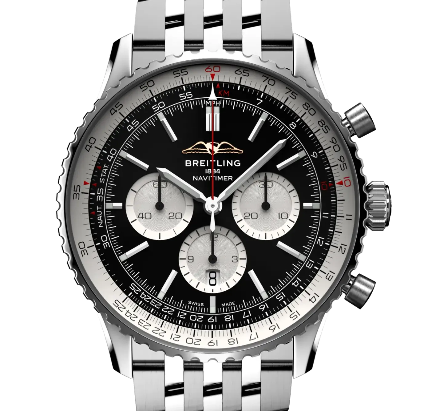 Breitling Navitimer B01 Chronograph 46 Watch with Black Dial