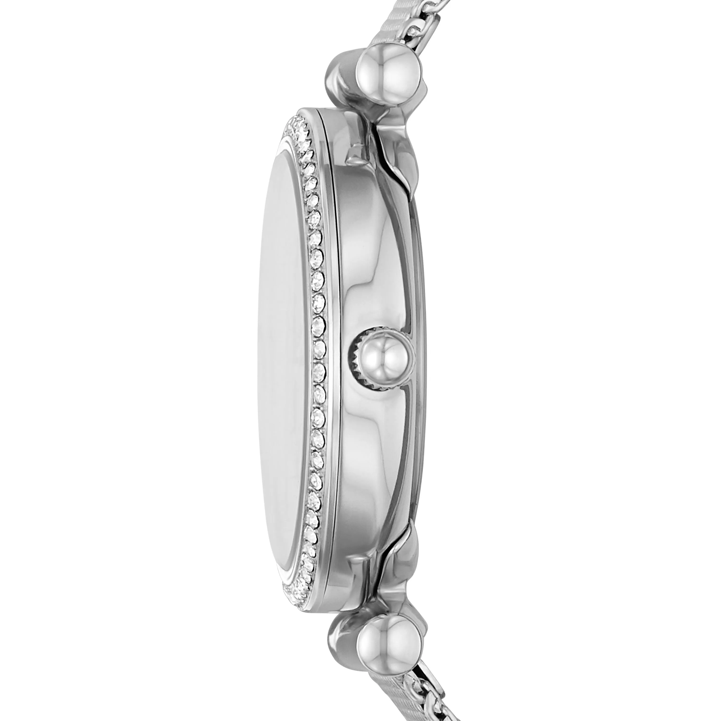 Carlie Mini Three-Hand Stainless Steel Mesh Watch