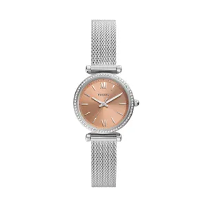 Carlie Mini Three-Hand Stainless Steel Mesh Watch