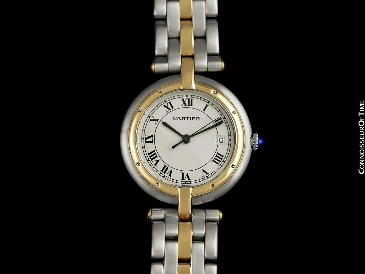 Cartier Panthere (Cougar) VLC Vendome Mens Midsize Stainless Steel & 18K Gold Watch - Box & Papers