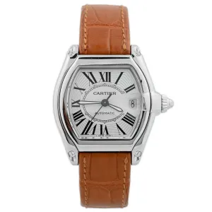 Cartier Roadster Stainless Steel 37mmx44mm Silver Roman Dial Watch Reference #: W62025V3