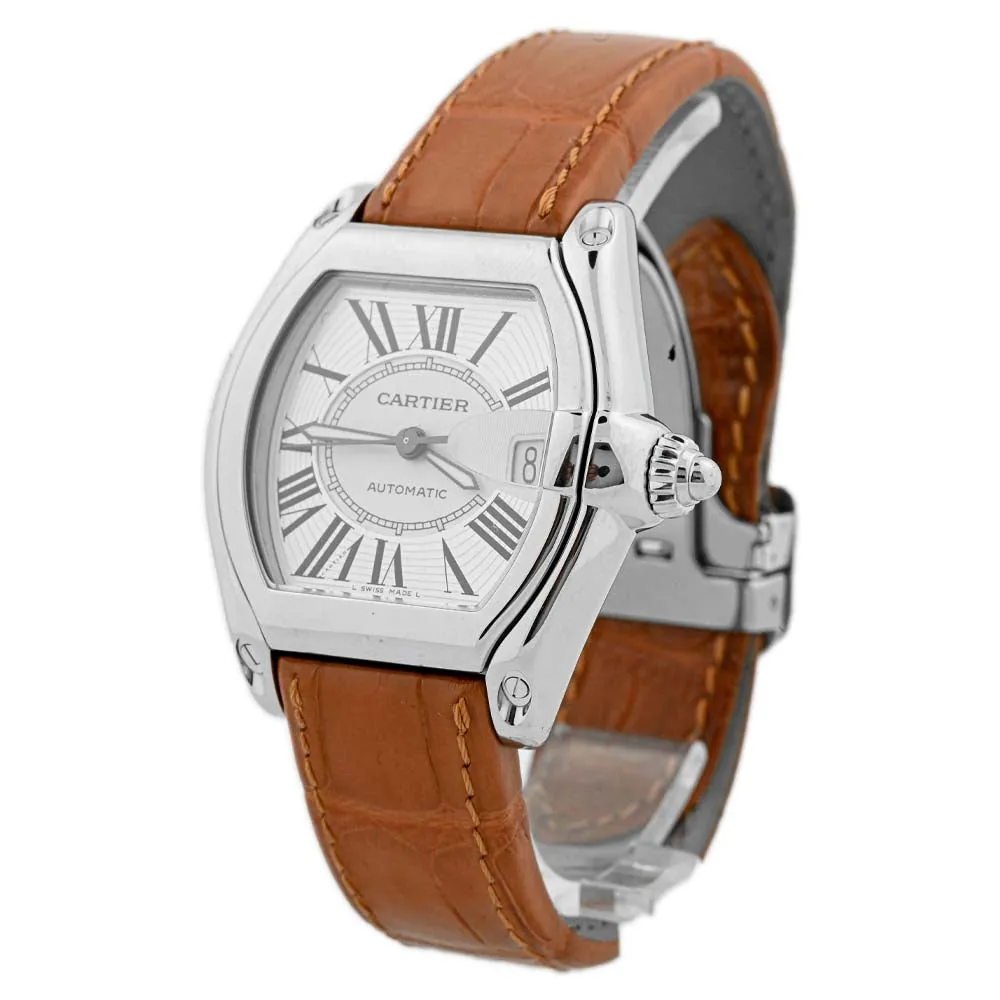 Cartier Roadster Stainless Steel 37mmx44mm Silver Roman Dial Watch Reference #: W62025V3