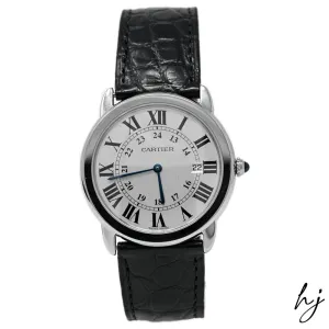 Cartier Ronde Solo Stainless Steel 36mm Silver Roman Dial Watch Reference #: W6700255