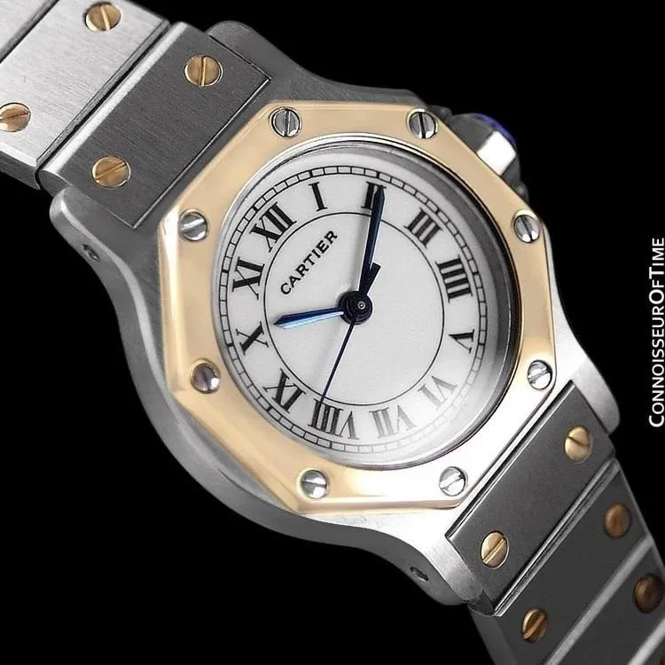 Cartier Santos Octagon Ladies Watch, Automatic - Stainless Steel & 18K Gold